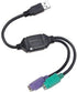 SANOXY USB to Dual PS/2 Adapter for Mouse and Keyboard, Black