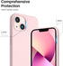 ORNARTO iPhone 13 Case 6.1" - Slim Liquid Silicone, 3 Layers, Full Coverage Soft Gel Rubber - Chalk Pink