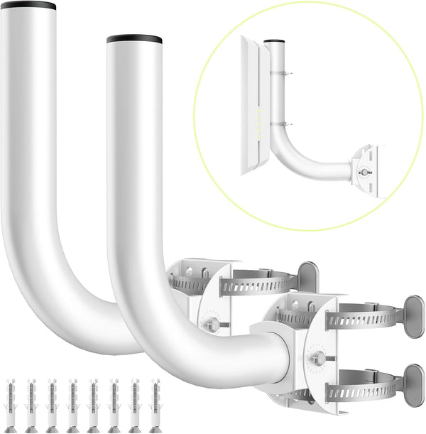 KORYCE Universal Wireless Bridge Bracket Mount, 2-Pack J Pole Mounts, 180 Adjustable Wall-Mounted