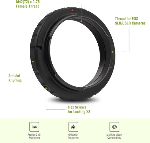 Alstar Telescope Camera Adapter T2 T Ring, Metal Compatible for Pentax SLR/DSLR Cameras