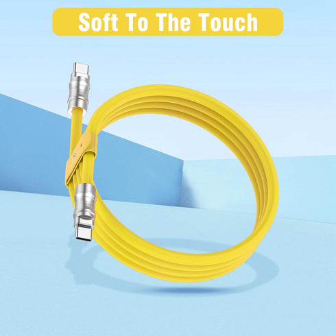 USB C to USB C Silicone Cable 1.6FT, Ultra Flexible Type C 100W Fast Charging for Phones, Tablets, Laptops