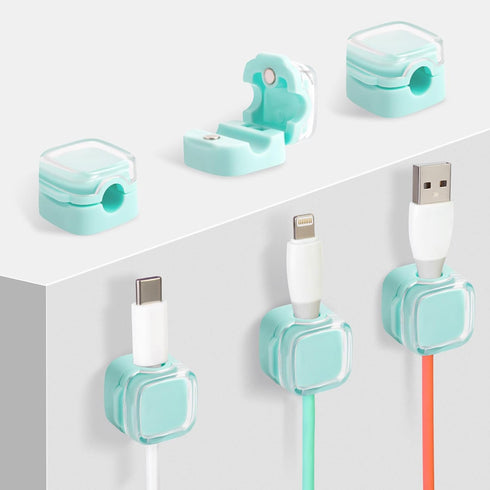 MAWFOZIN Magnetic Cable Clips Cord Organizer Holder, 6 Pack Adhesive Wire Holder Keeper