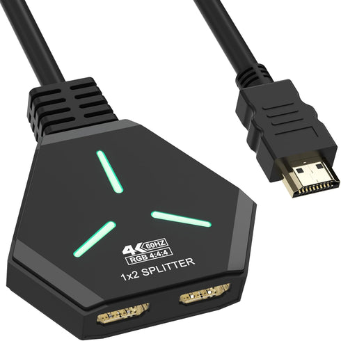 AUKOKIOULA HDMI Splitter 1 in 2 Out Duplicate/Mirror (Not Extend), 4K@60hz HDMI Splitter