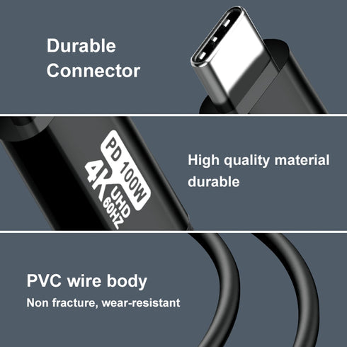 USB C to USB C Cable 25FT, 100W 4K60HZ USB3.2 GEN2x2, Fast Charging & Sync for Xreal MacBook Pro, iPad Pro, iPhone 15