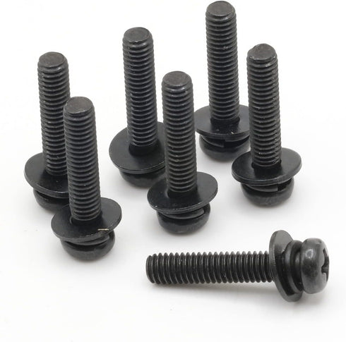Replacement Screws, 1 Set of Metric Screws (Model RS-204014), Pan Head - Philips Drive - Black Plated (Pack of 7)