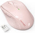 TECKNET Wireless Mouse, 2.4G USB Computer Mouse with 6-Level Adjustable 4800 DPI, Ergonomic Grips, Pink