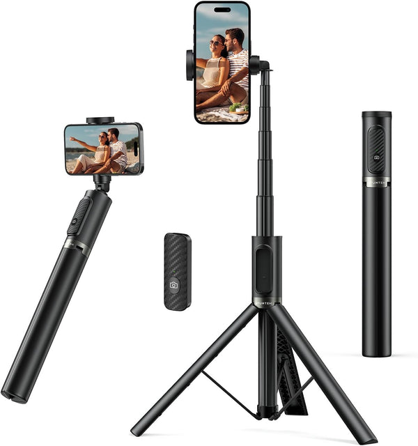 ATUMTEK 55" Selfie Stick Tripod, Extendable Aluminum Phone Tripod with Bluetooth Remote for iPhone, Samsung, Google, LG