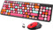 Wireless Keyboard and Mouse Combo, Retro Typewriter Wireless Keyboard with Round Keycaps for Desktop