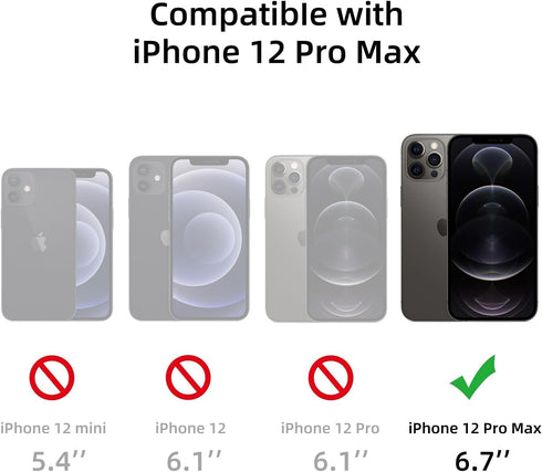 for iPhone 12 Pro Max Phone Case, Shockproof for Phone 12 Pro Max Case, Military Grade Drop Protection, Protective Hard Back Slim Translucent Case for iPhone 12Pro Max 6.7'', Frosted Black