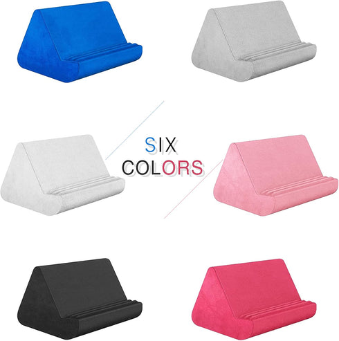 Soft Tablet Stand Pillow with Pocket, Adjustable 3 Viewing Angle, Lazy Holder Stand for Bed Sofa, Compatible with