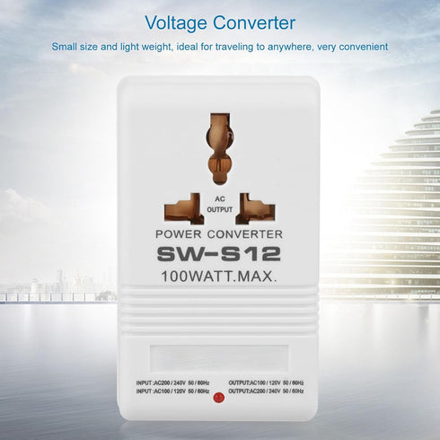GOTOTOP SW-S12 100W 2 Travel Power Converter, Power Converter Way Foreign Electricity Transformer for Home Appliances