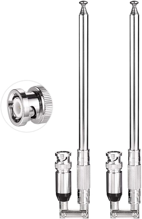 BINGFU 20-1300MHz Police Scanner Antenna 8 Sections Telescopic BNC Male Antenna 2-Pack Compatible