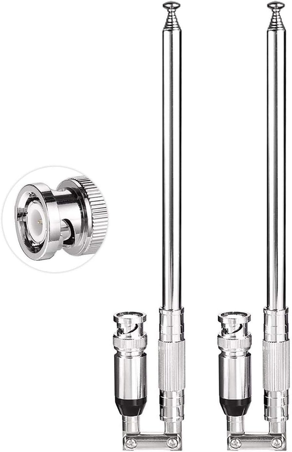 BINGFU 20-1300MHz Police Scanner Antenna 8 Sections Telescopic BNC Male Antenna 2-Pack Compatible