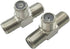 F-Type RG6 Coax Cable Splitter Combiner Adapter, 2 Pack 3-Way F-Type Female to 2 Female for TV Video Antenna