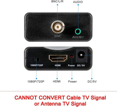 Tiiyee 1080P AC1420 BNC to HDMI Converter Adapter Female CVBS BNC HDMI Connector Coaxial Composite Transfer Analog