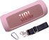 LTGEM Silicone Protective Case for JBL Flip 6 Portable Bluetooth Speaker with Extra Carabiner and Strap- Pink (Case Only)