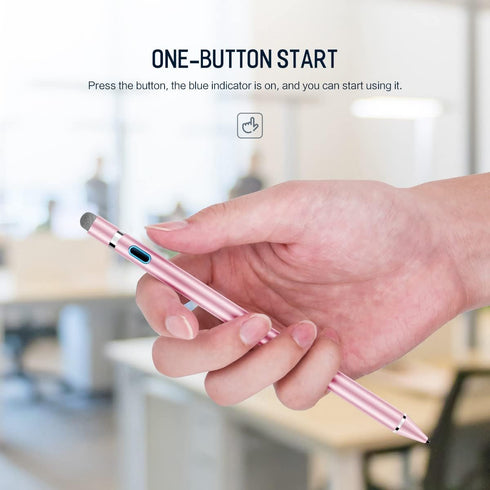 AICase Stylus Pens for Touch Screens - 1.45mm High Precision Point, Active Smart Digital Pen for iOS and Android (Rose