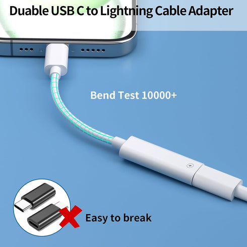USB C to Lightning Adapter Cable for iPhone 15 Plus 15 Pro Max, 27W PD Fast Charging & Data Transfer Converter Cable