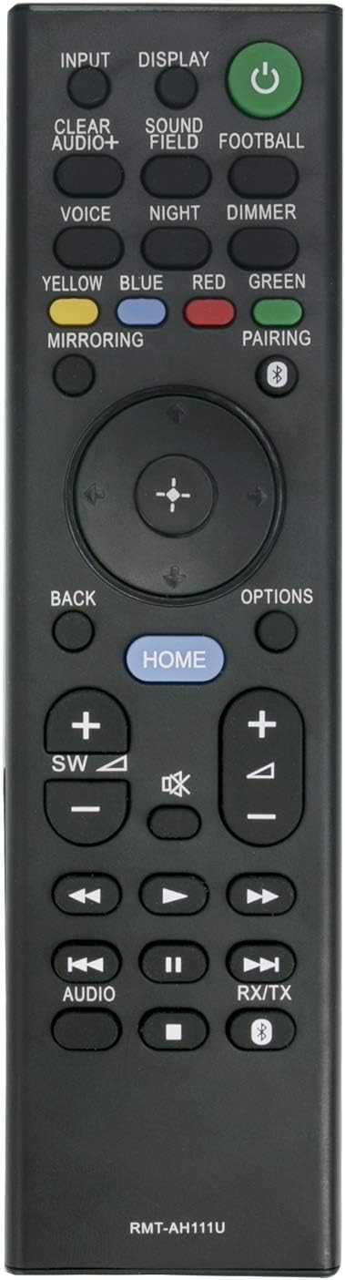 RMT-AH111U Replacement Remote for Sony Home Theatre HT-RT5 HT-ST9 Soundbar Subwoofer