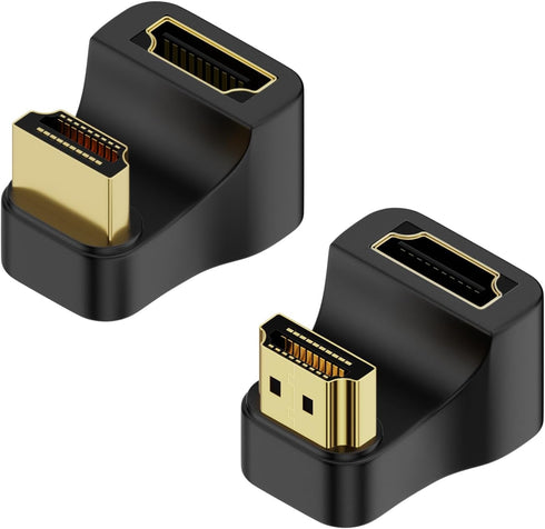 QIANRENON HDMI 2.1 U Shape Angle Display Adapter, 8K HDMI Male to Female 180° Connector for HDTV & Projector