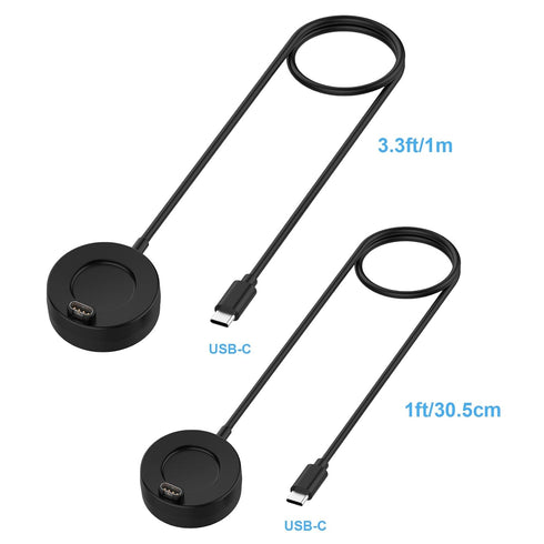 COSOOS 2-Pack USB-C Charging Cables for Garmin, 1m Long & 30cm Short Charging Dock for Fenix 7 6 5, Vivoactive 5 4 3