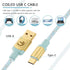 ATTACK SHARK Custom Coiled USB C to A Cable - Double-Sleeved Starlight Braided Cable for Phone/PS4/Android/Xbox