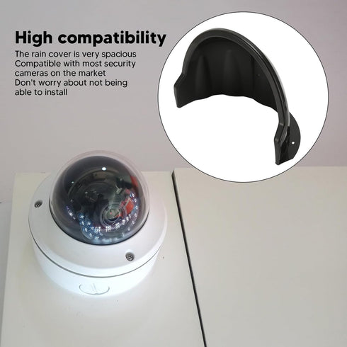 Universal Security Camera Sun Rain Cover Shield, Weatherproof Protective Roof for Dome/Bullet Outdoor Cameras, Black,