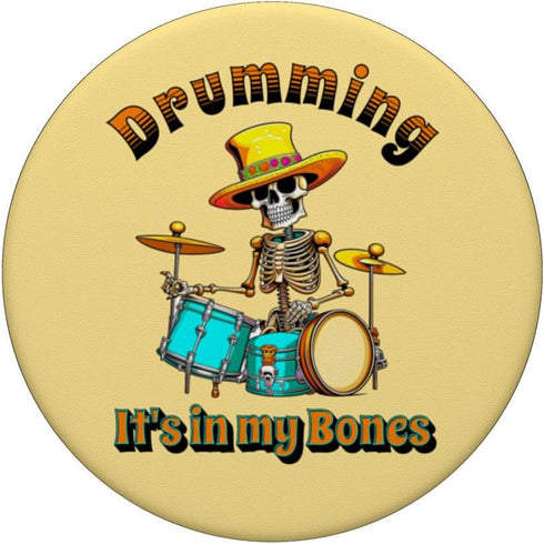 Skeleton Playing the Drums PopSockets Standard Grip