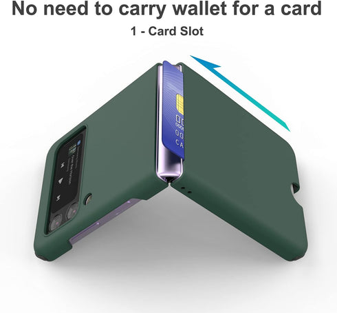 Slim Hard Rugged TPU Case Cover for Galaxy Z Flip 3 with Card Slot - Z POP