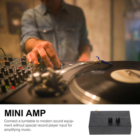 4.05X2.24X1.18In POPETPOP Turntable Preamp Electronic Audio Phonograph Preamplifier with Low Noise Stereo Amplifier