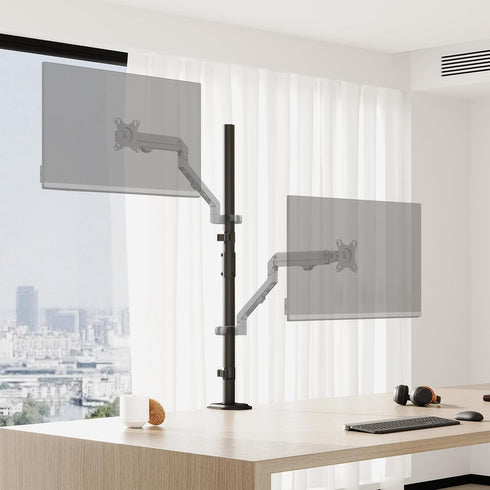 WORLDLIFT 2-Section 31.6 inches Grommet Steel Extra Tall Monitor Stand Pole - Sturdy Center Pole Only for Monitor Arm