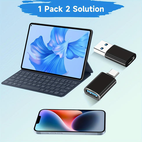 SheraF 4 Pack USB to USB C OTG Adapter, 2Pack Type C Female to A Male, 2Pack USB C Male to USB 3.0 Female