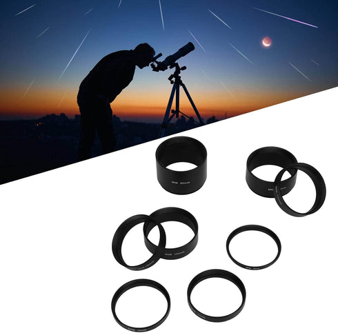 Telescope Extension Tube Set, 8 PCS M48X0.75 Focal Length Kit, 3-30mm Extending Rings for Photography