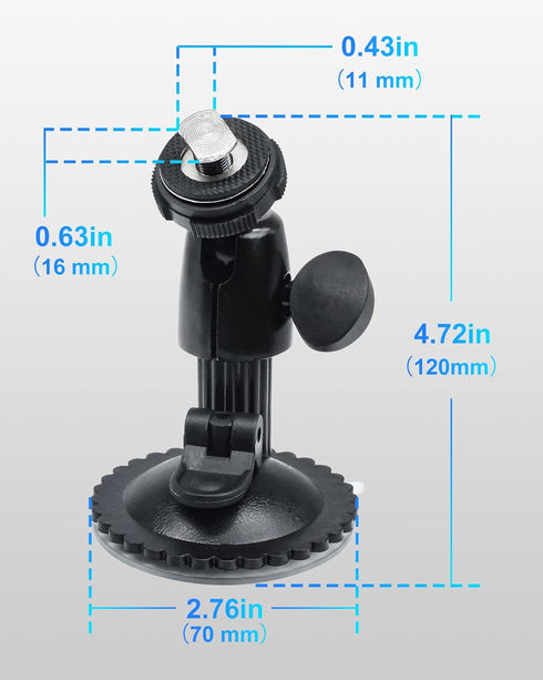 INSEETECH 5kg 360 Windshield Suction Mount for Backup Camera Monitor - Heavy-Duty Load Capacity, Metal Construction