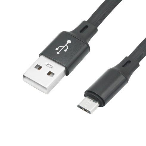 Short Micro USB Fast Charging Cable 0.9in, Flat Cord USB A to Micro USB Charging and Data Sync Cable, Portable Buckle Design,for Power Bank, Phones and More Micro USB Devices(2Pcs)