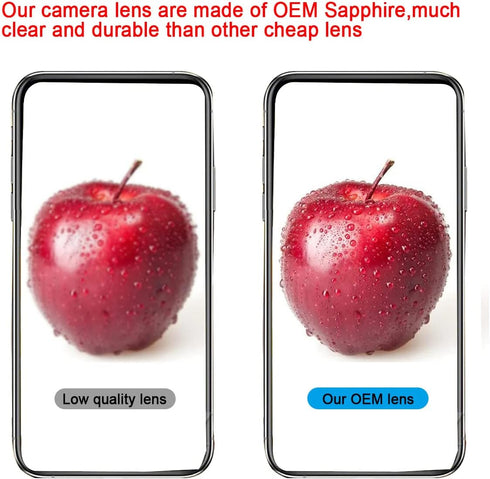 Original OEM Back Rear Camera Glass Lens Replacement for iPhone 15 Pro Max 6.7-inches with Adhesive Preinstalled