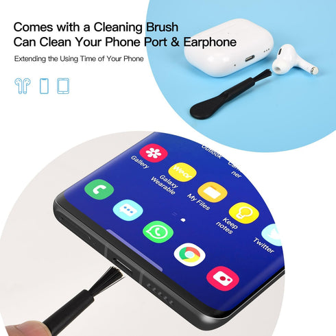 10X USB C Anti Dust Plug, Phone USB Type C Dustproof Cover Protector with Easy-Grip Tab Lanyard & Cleaning Brush for