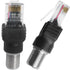 2PCS F Type to RJ45 8P Adapter, Female to Male Coaxial Sleeve Converter for Cable Tester Monitor, Black