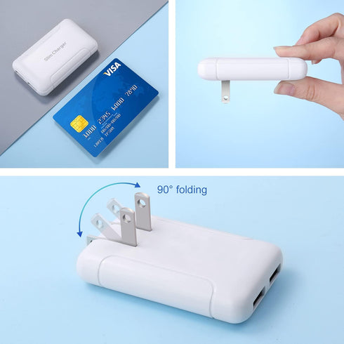 Excgood 16 15 14 Max/13/12/11/Xr/Xs/X, A03s/A13/A12/S22/S21/S20/10/9/8, 2-Pack, Flat USB Wall Charger - Slim USB Plug