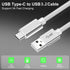 Vortex PD10GB3A-2-2-SILVER Type-C Data Cable 3A Fast Charging USB3.2 Universal Mobile Phone Tablet Nylon Braid USB Charging Cable (2 pcs Pack)(Silver 2 Meters)