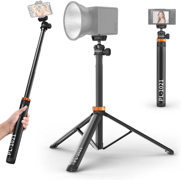 Extendable Tripod Aluminum, 79" Portable Adjustable Light Stand with 1/4" Screw, 360