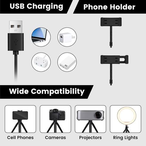 RYUNVOVO 12" 3 11 Selfie Ring Light with Tripod Stand and Phone Holder, LED Ring Light for Desk with Light Modes