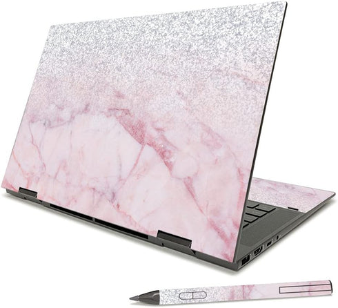 MIGHTY SKINS Skin for HP Envy x360 15" (2021), Girly Marble Dazzle Vinyl Decal Wrap Cover, Made in The USA