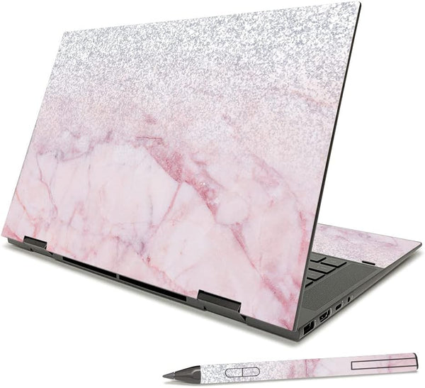 MIGHTY SKINS Skin for HP Envy x360 15" (2021), Girly Marble Dazzle Vinyl Decal Wrap Cover, Made in The USA
