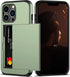 Nvollnoe iPhone 13 Pro Case - Heavy Duty, Dual Layer, Shockproof, Slim Wallet with Hidden Card Slot (Green) for Men &