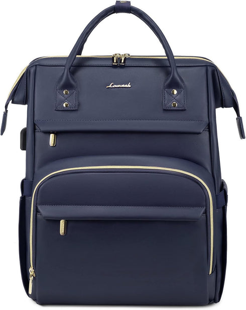LOVEVOOK Leather Laptop Backpack for Women 15.6 inch,Travel Backpack Purse Nurse Teacher