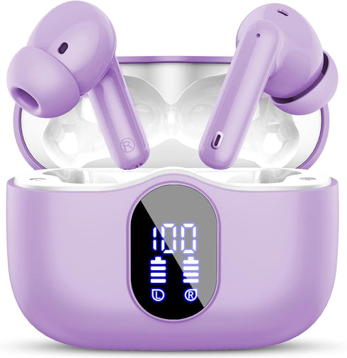 Wireless Earbuds, Bluetooth 5.4 Headphones Bass Stereo, Ear Buds with Noise Cancelling