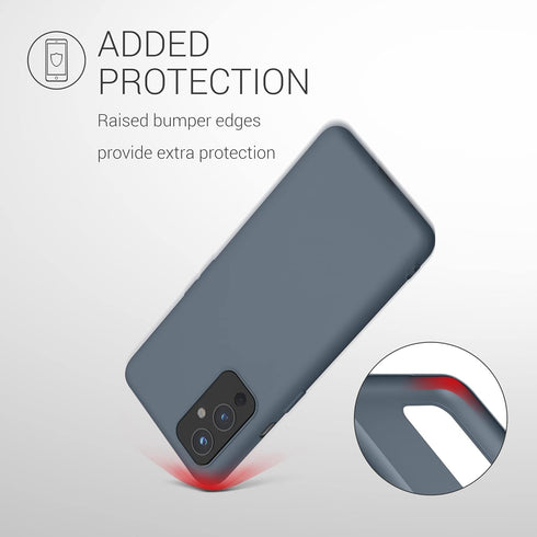 kwmobile Case Compatible with OnePlus 9, Soft Slim Protective TPU Silicone Cover - Dark Slate