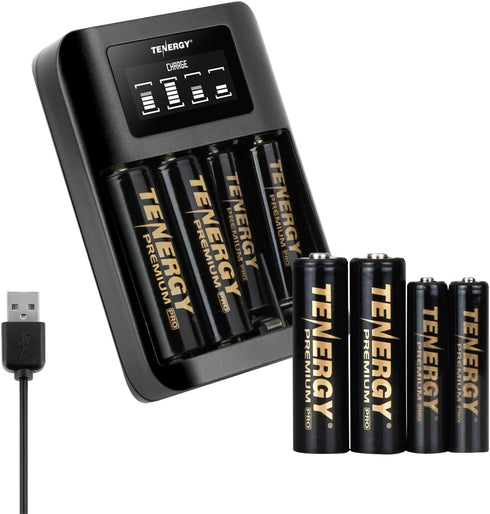 Tenergy Premium Pro 4 Pack AA and 4 Pack AAA Rechargeable Batteries and