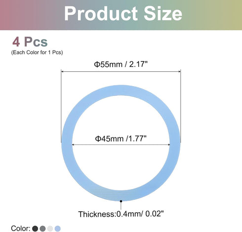 uxcell 4 Pcs Magnetic Adapter Ring, Universal Magnetic Wireless Charger Conversion Kit Adhesive Sticker Ring for Phone